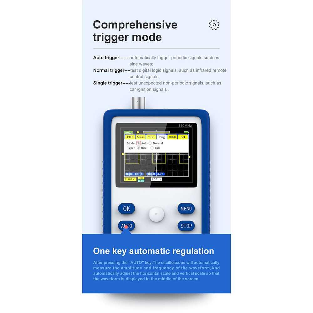 FNIRSI Digital Oscilloscope Handheld Portable 110MHz 500MS/s 1C15 Scoter Listrik Scoter Listrik Volt Meter Motor Volt Meter Motor Volt Meter Digital Volt Meter Digital Volt Meter Ac Volt Meter Ac Tester Digital Multitester Tester Digital Multitester Volt