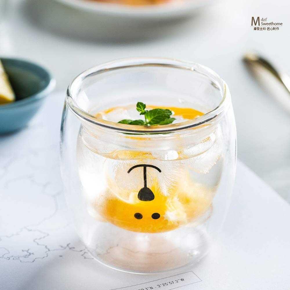Cangkir Kopi Anti Panas Double-Wall Glass Cute Cartoon 250ml LETUZI Mug Gelas Kaca Cangkir Set Cangkir Kopi Cangkir Set Keramik Gelas Teh Gelas Keramik Cangkir Plastik Gelas Lucu Tea Set Cangkir Stainless Cangkir Keramik Cangkir Kopi Set Gelas