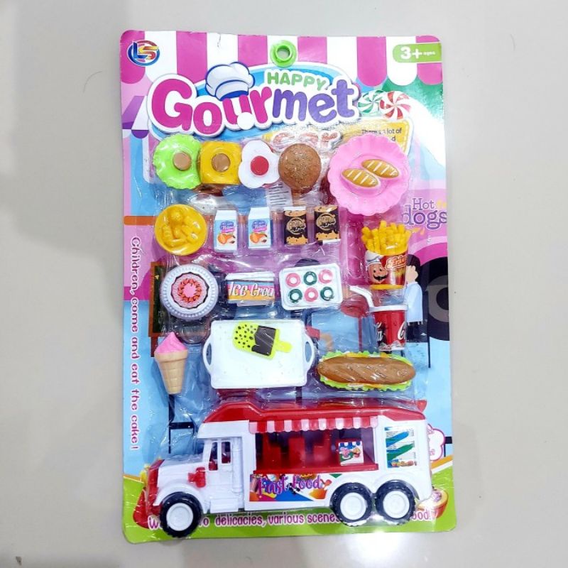 Mainan Happy Gourmet Car Mobil Jualan - Set Street Food Anak Perempuan Cewek