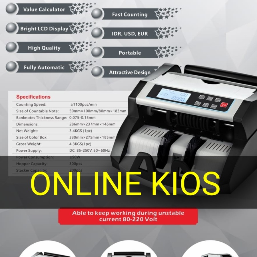 iNOTE BC 50VM - Mesin Hitung Uang/Bill Money Counter BC 50 VM LCD EXT