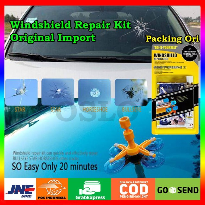 Terlaris Lem Kaca Mobil Retak Windshield Repair Kit Original Import Diskon