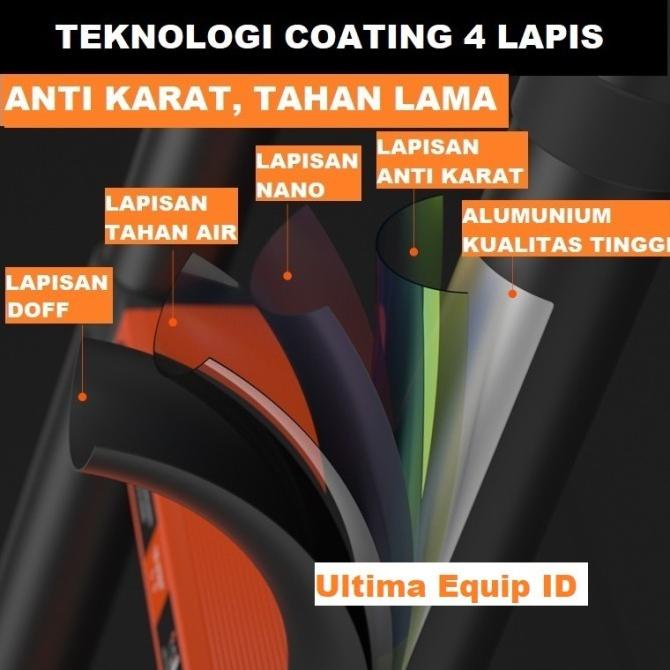 Tangga Lipat 2.5+2.5 Teleskopik Telescopic Double Aluminium Alumunium