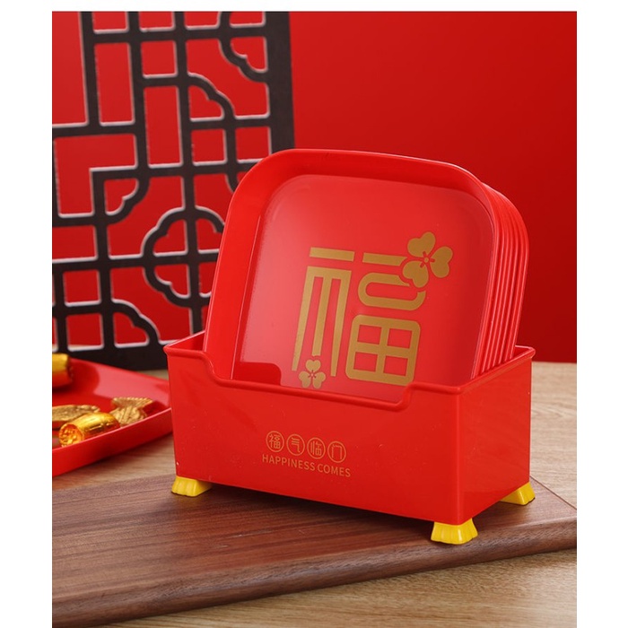 Piringku Piring Sembahyang Imlek "Fu" 8In1 / Piring Buah & Permen Imlek 8In1