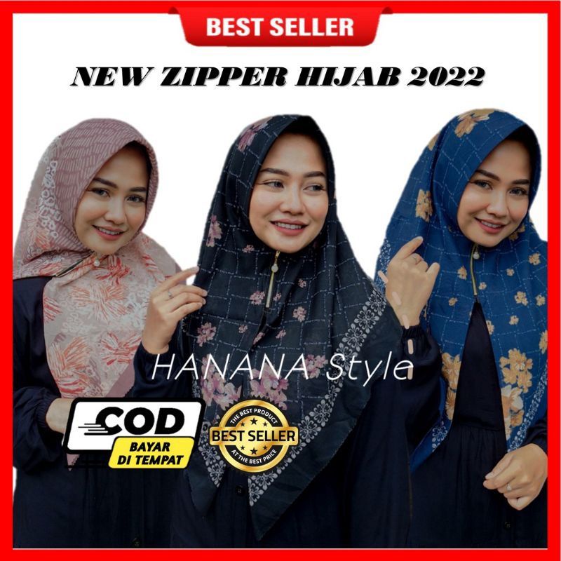 [ COD ] HIJAB ZIPER JUMBO VOAL PREMIUM / Jilbab resleting / Hijab ziper jumbo voal