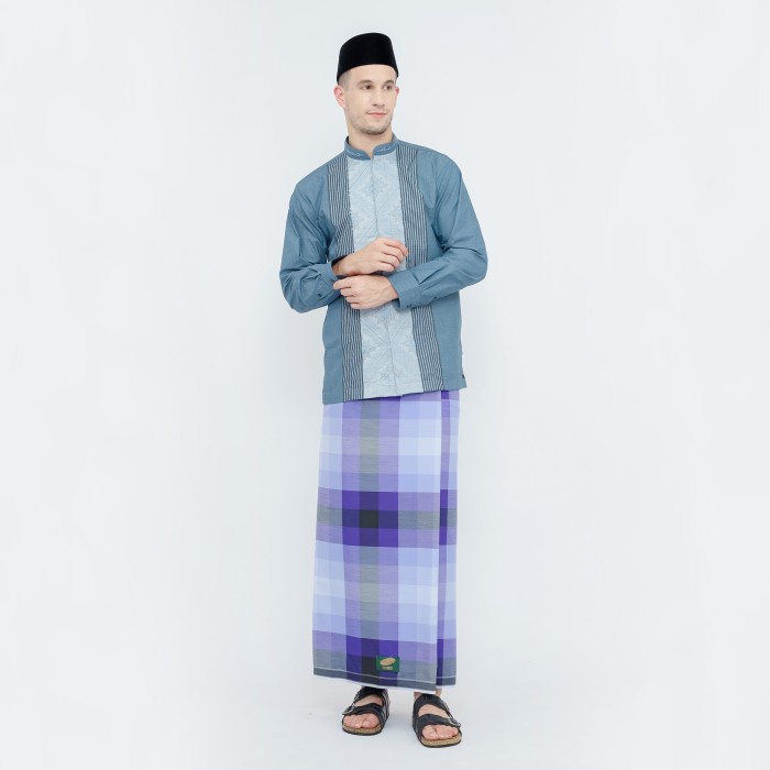 Sarung ATLAS Favorit Simalungun Ungu (E1U4) Sajadah Saku Alas Sholat Anti Licin Motif Travel Origina