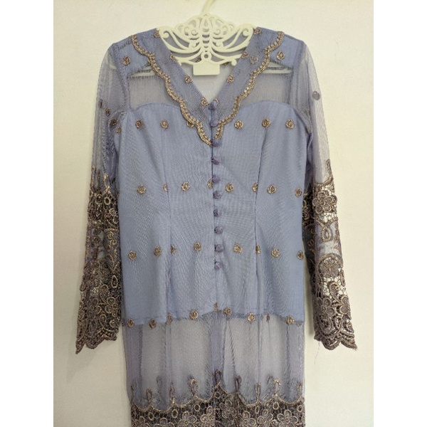 Baju Kebaya Ungu Muda Lilac Bordir Modern Wisuda Kondangan Cewek Wanita