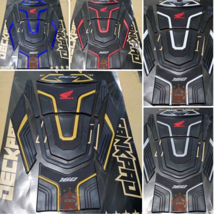 Terlaris Tankpad Pcx 160 Karet Timbul 3D Merah Biru Gold Silver Putih