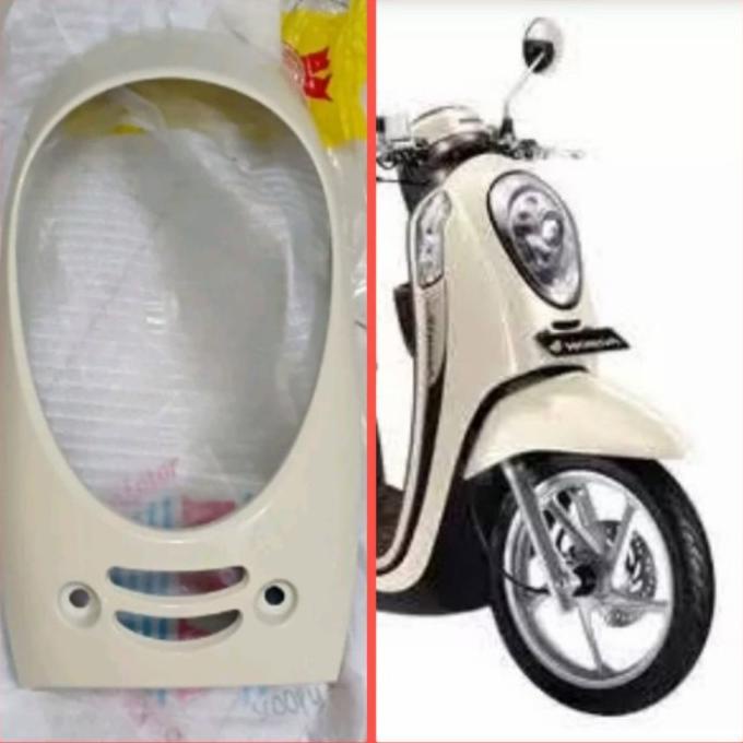 cover tameng body depan Dudukan lampu depan Scoopy fi 2013 2015 cream