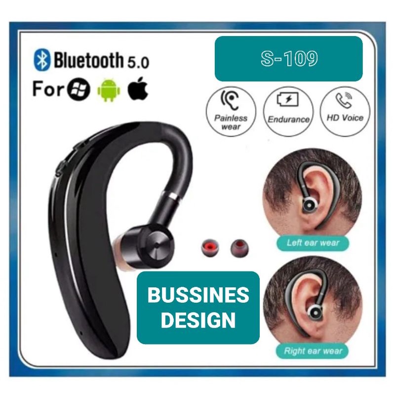 Headset Bloetooth Earphone S109 Wireless Cocok Untuk Semua Smartphone Full Bass Gaming