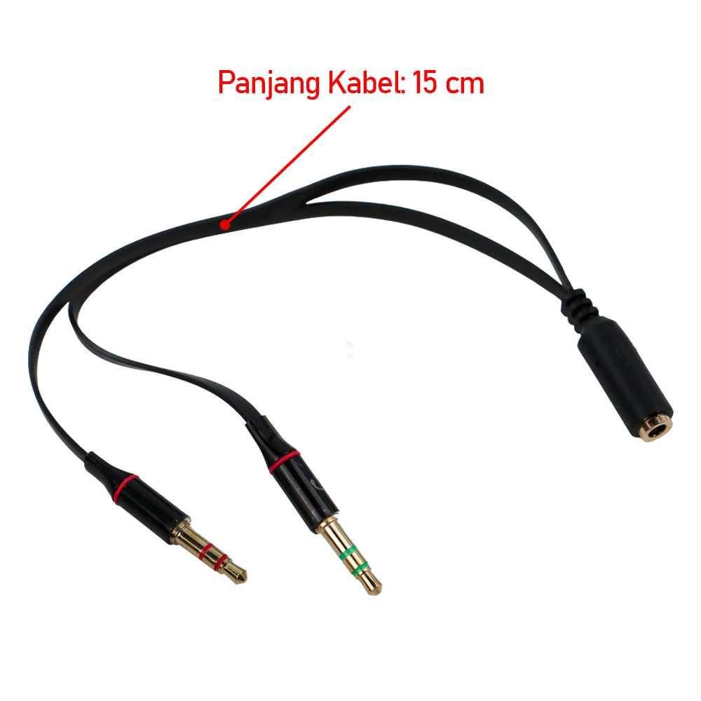 Taffware Splitter Audio Jack Female ke Dual 3.5mm Male (Mic+Hear) 43