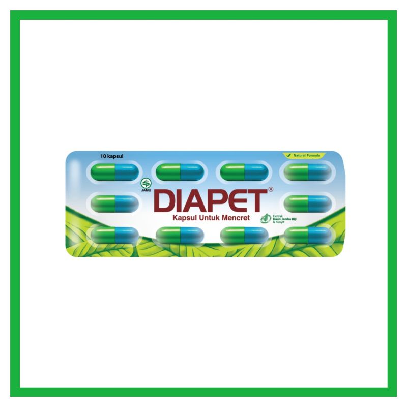 DIAPET 1 BLISTER @ 10 Kapsul – Diare, Pencernaan, Buang Air Besar