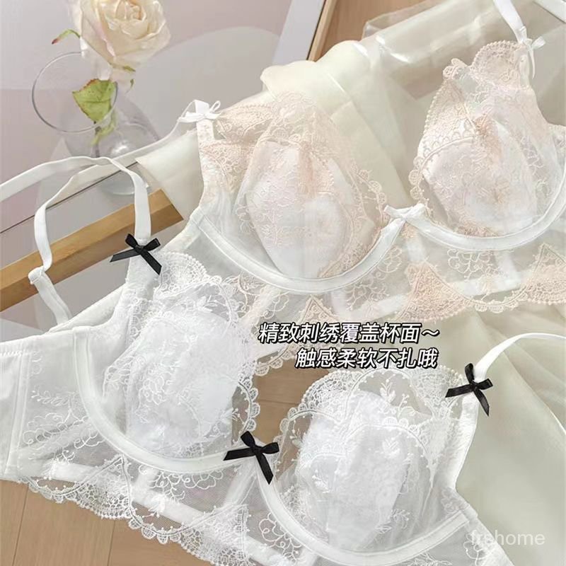 Bra renda Bra set lingerie sexy tanpa cincin baja pakaian dalam wanita yang dapat disesuaikan dengan