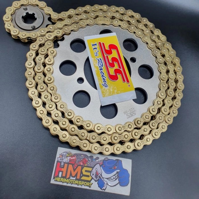 Terlaris Gir Set Gear Set Sss 415 Tipis Rx King-Fizr-Vega-Crypton Rantai Gold