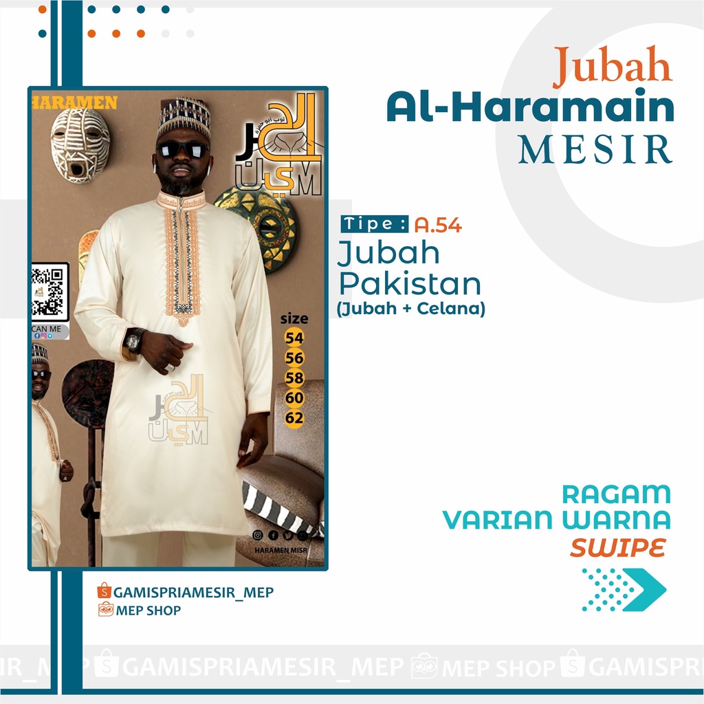 GAMIS PRIA AL HARAMAIN POLYESTER PAKISTAN SETELAN IMPORT MESIR ORIGINAL NON MANSET VIETNAM SAUDI LOK