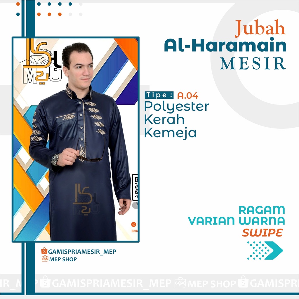 GAMIS PRIA AL HARAMAIN IMPORT MESIR POLYESTER ORIGINAL NON MANSET VIETNAM SAUDI LOKAL MADINAH SYIRKU