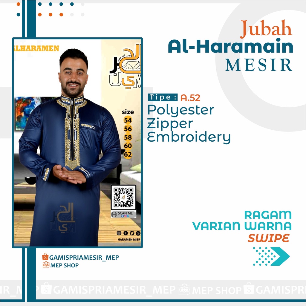 GAMIS PRIA AL HARAMAIN POLYESTER IMPORT MESIR ORIGINAL NON MANSET VIETNAM SAUDI LOKAL MADINAH SYIRKU
