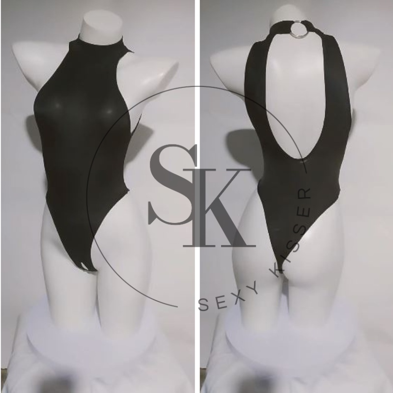 BL1625 Lingerie Teddy Leotard Bodysuit Silky Elastis OPEN V - Lingerie by Sexy Kisser