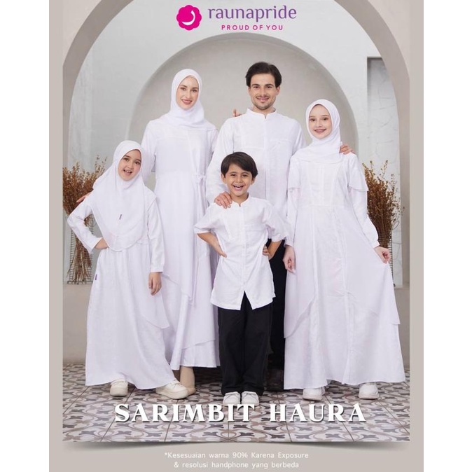 Rauna Sarimbit Keluarga / SR-10 Putih / Fashion Muslim Sarimbit Haura