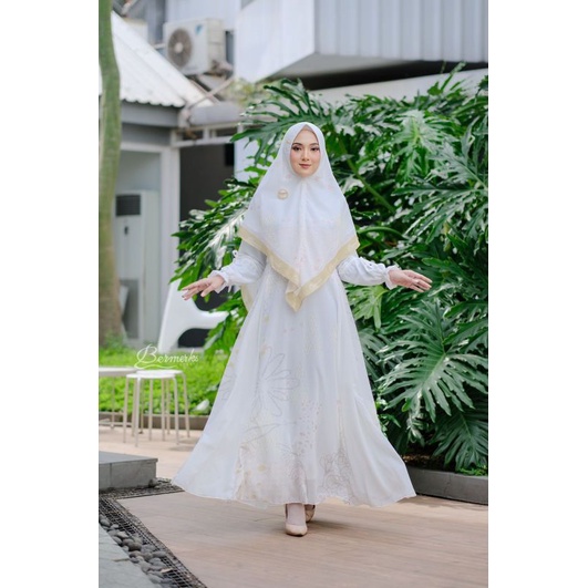 Gamis set khimar ceruty babydoll FAIZA ORI BERMERKS MOTIF NAJWA SAFIRA NAURA KANIA STARLA RIANTI syari terbaru Ceruti ultimate