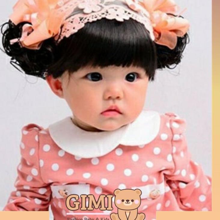 Bandana Bando Rambut Poni Anak Bayi Perempuan Wig Aksesoris Bondu Topi Bayi Rambut Poni Kepang Palsu