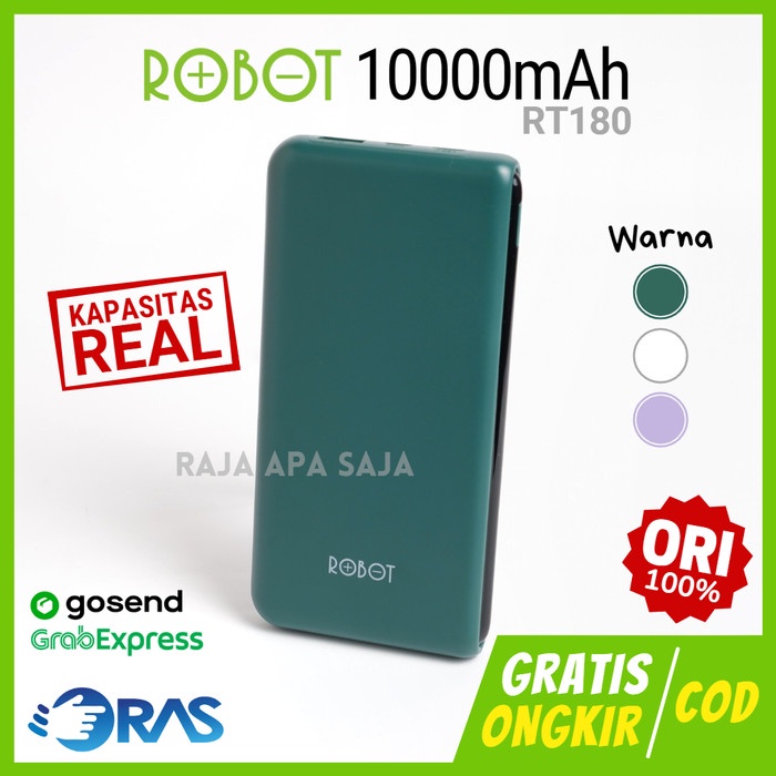 POWERBANK ROBOT 10000 MAH POWER BANK RT130 DUAL USB ORIGINAL 10000MAH