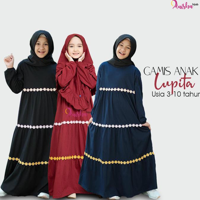 Gamis Kaos Polos Anak Perempuan Terbaru Umur 1-13 Tahun Ragga Kids