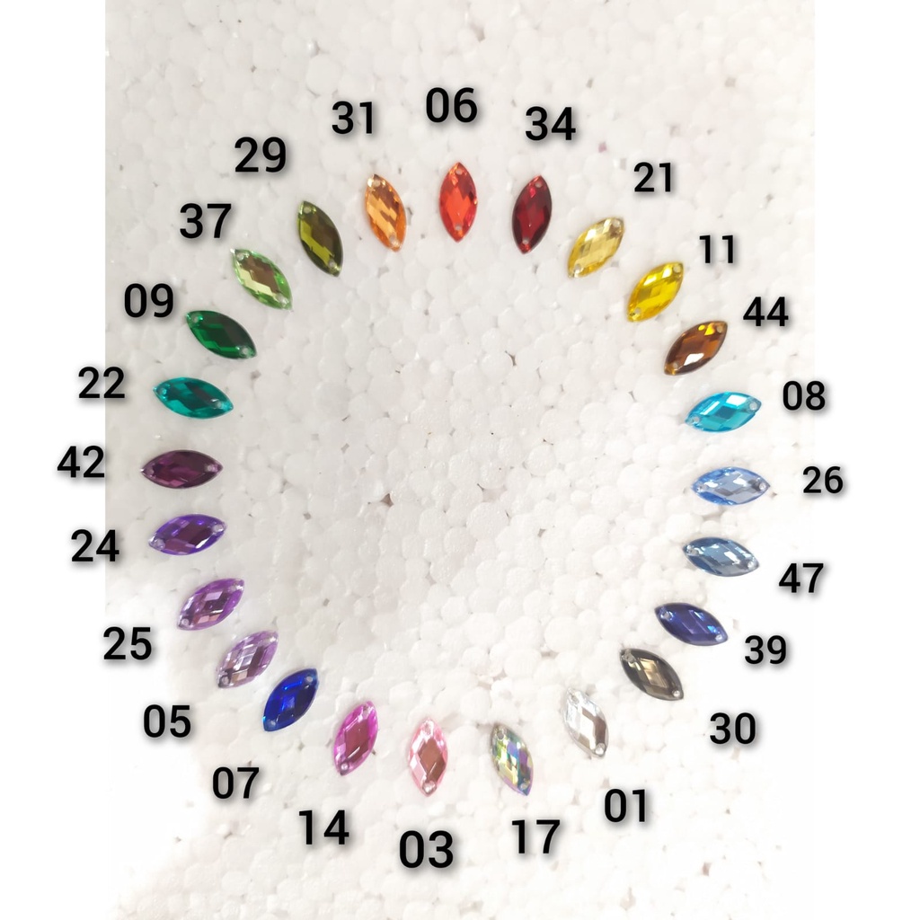 Payet / Diamond Kristal Akrilik Jahit Grade A Mata/Sampan 5X10, 5000 Pcs [Grosir]