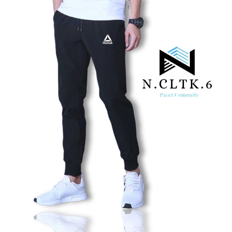 TRAINING PANJANG M L XL XXL HITAM SWEATPANTS BAHAN BABY TERRY LEMBUT