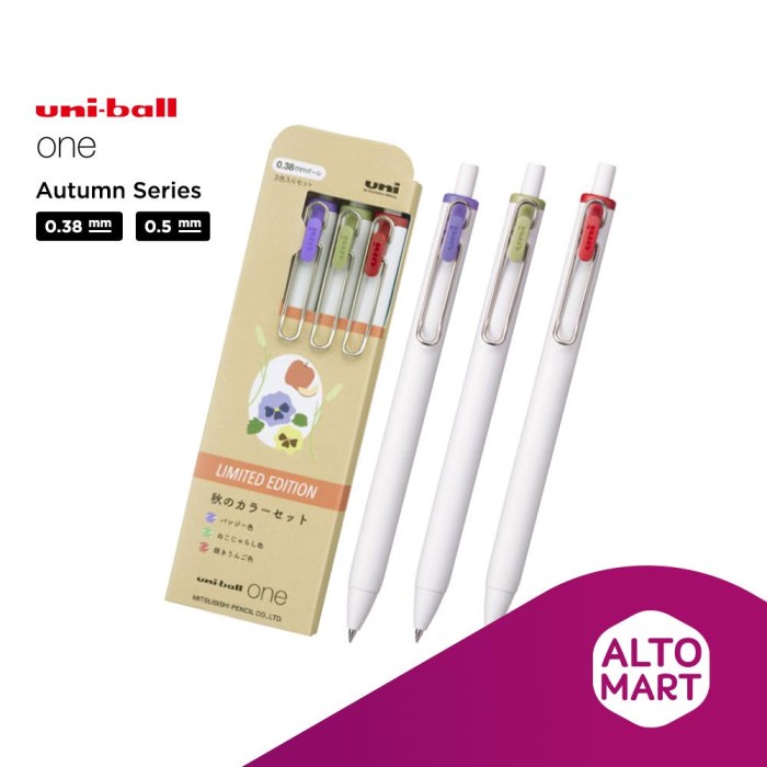 

Uni Ball One Autumn Winter Series 3 Color 0.38 0.5 mm Gel Pen Uniball