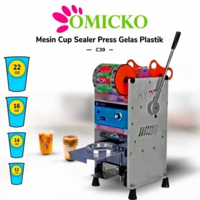 Mesin Cup Sealer Omicko C 39/Alat press plastik tutup gelas