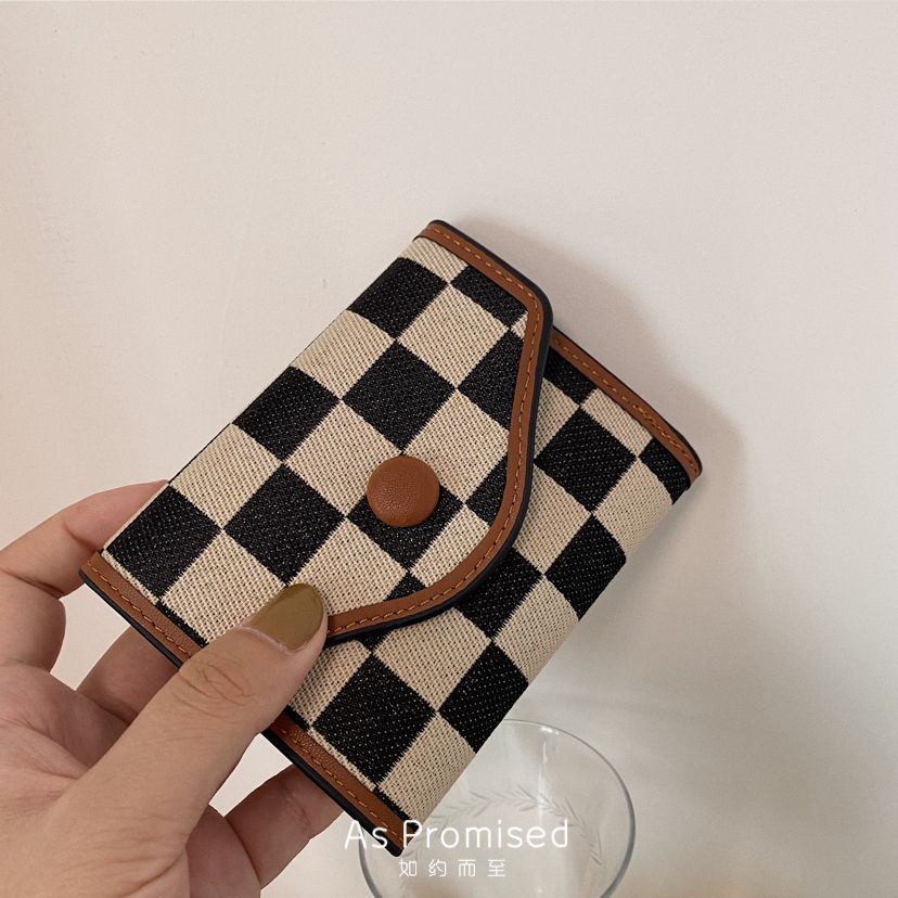 Sera Dompet Wanita Bagian Panjang 2022 Baru Houndstooth Kapasitas Besar Mahasiswa In Sederhana Multi-Kartu Koin Dompet Kartu tas Wanita