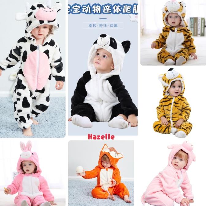 Baju piyama kostum anak bayi onesie animal hewan lucu import 0-5T
