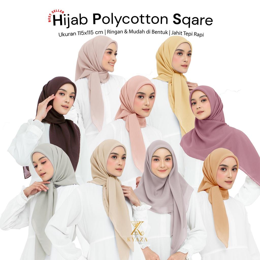 KYZ (PART 2) Hijab Segempat Polycotton Premium Jahit Tep,i Bella Square , Plain Hijab/Poton Polos