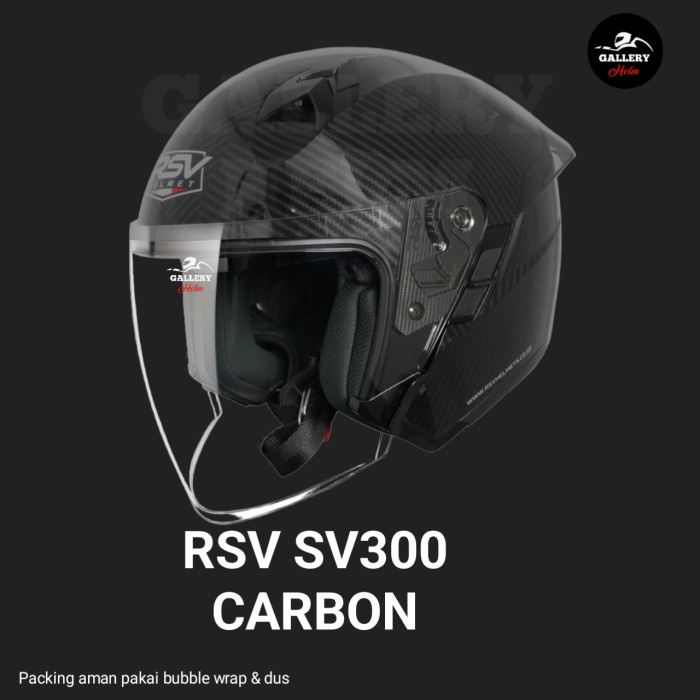 Terlaris Rsv Sv300 Carbon Glossy Double Visor Helm Half Face Rsv