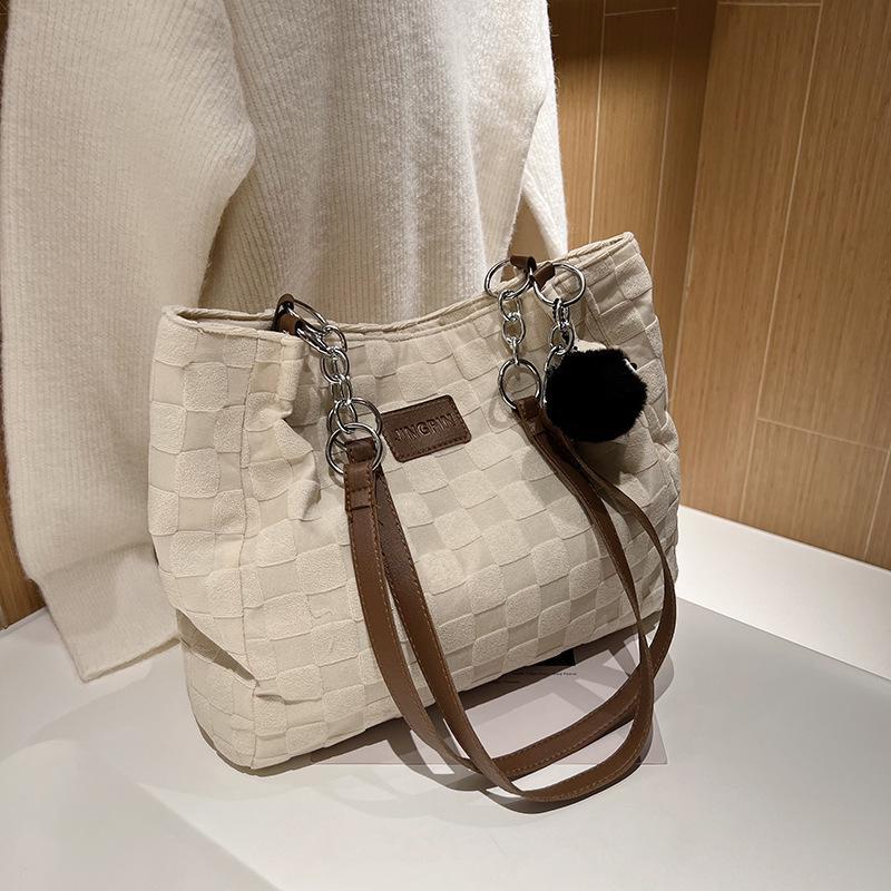 Sera Trend Fashion Wanita Single Shoulder Messenger Bag Tas Kanvas Wanita Kapasitas Besar Simple Student Class Commuting Tote Bag