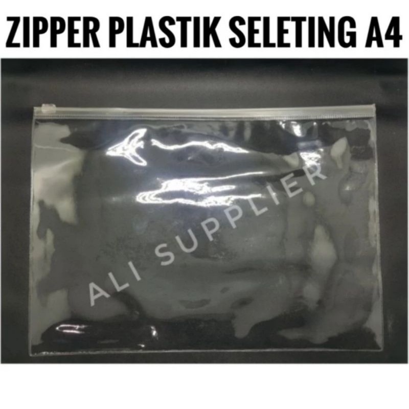 MAP ZIPPER PLASTIK DENGAN SELETING / DOMPET PERALATAN KANTOR / TAS PENYIMPANAN DENGAN SLETING / COVER SELETING / MAP DOKUMEN PLASTIK UKURAN A4 DAN DOKUMEN PERLENGKAPAN KANTOR A5