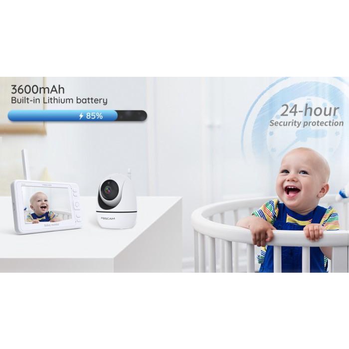 Baby Monitor Wireless Foscam 2Mp Layar 5" Monitor Bayi Praktis Garansi