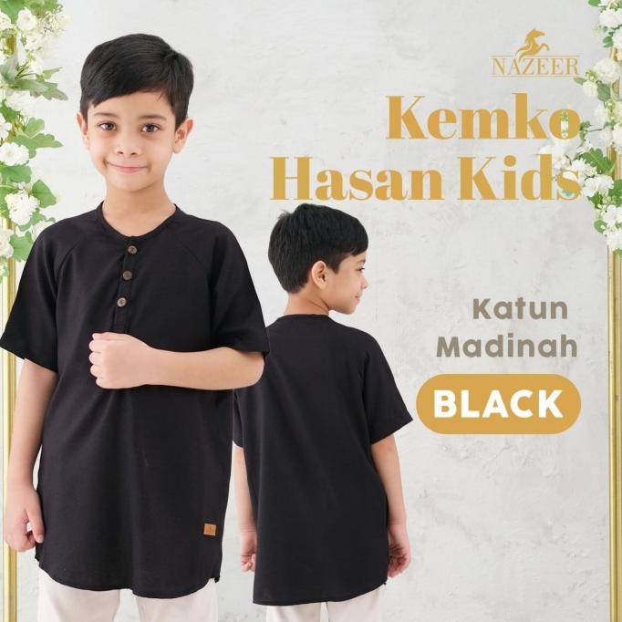baju koko anak laki laki umur 8 12 tahun lengan pendek warna hitam