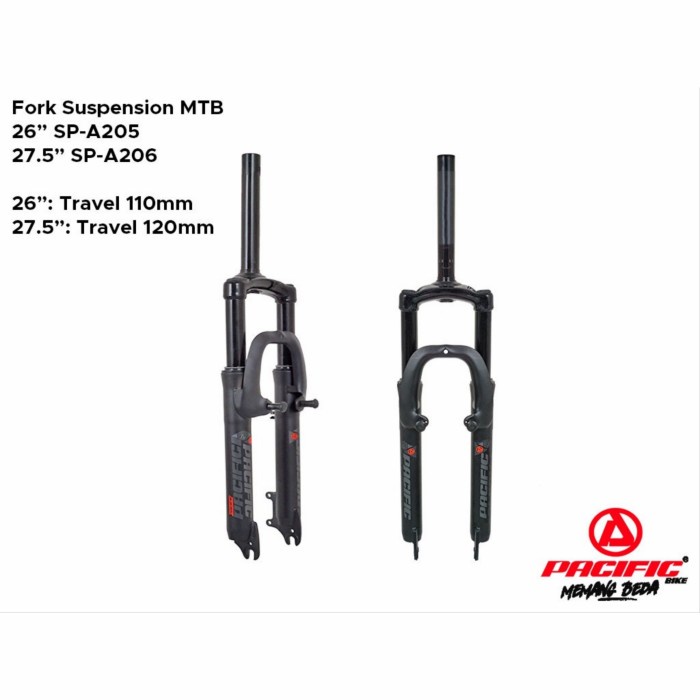 Terlaris Fork Garpu Suspension Sepeda Mtb Ukuran 26 /27.5 Pacific High Q