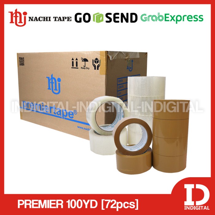 

BRG BARU Lakban PREMIER Tape NACHI 48mm 100 Yard 1 BOX 72 PCS GOSEND GRAB GOJEK