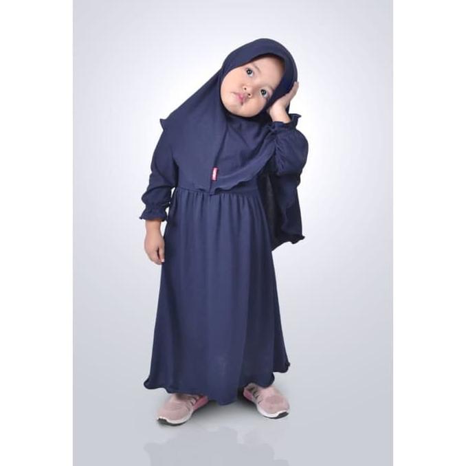 Termurah Baju Gamis Anak Perempuan Syari Navy