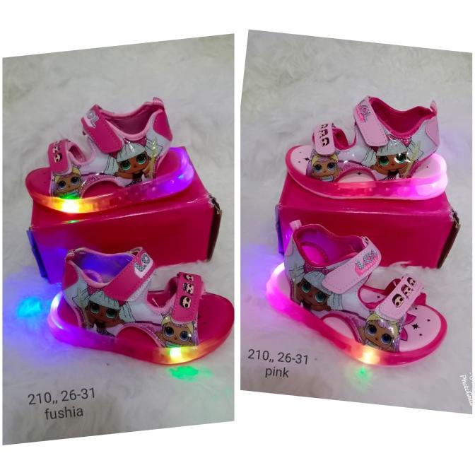 sendal sepatu lampu lol LOL frozen anak cewe import murah promo asli