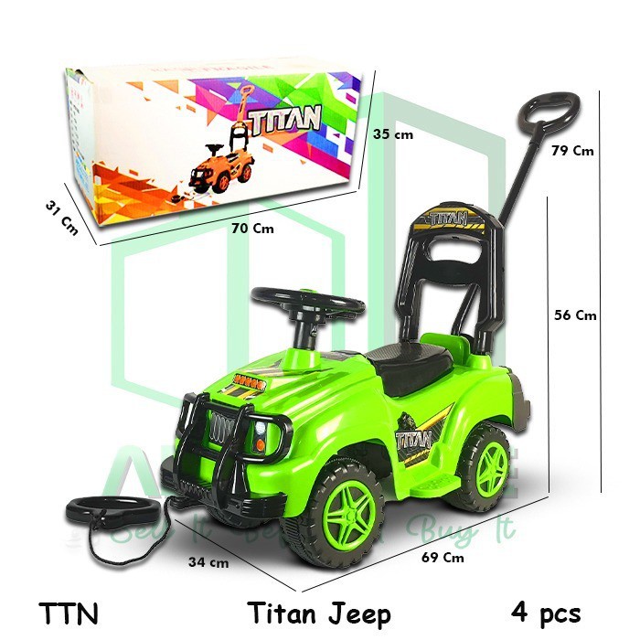 Terlaris Ttn Jeep Mobil Mobilan Duduk Dorong Bisa Dinaiki Dinaikin Mainan Anak