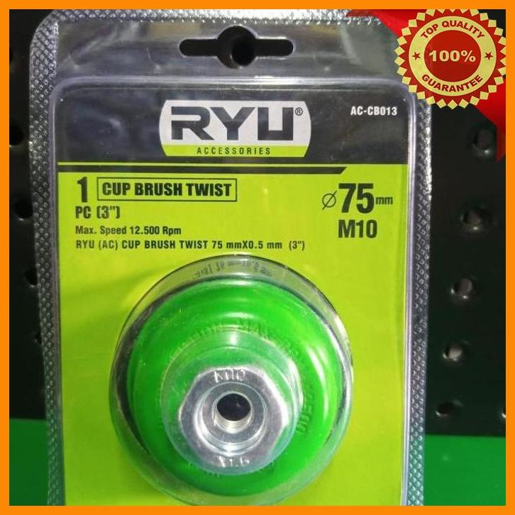 

(sara) ryu cup brush twist 3" sikat kawat mangkok kepang 3 inch 75 x 0.5mm