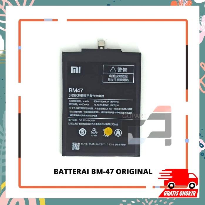 Baterai | Batery | Baterai Bm47 Xiaomi Redmi 3 | Redmi 4X Ori