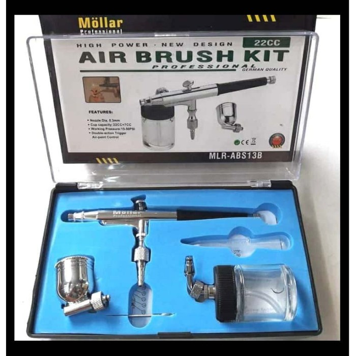 MOLLAR AIR BRUSH KIT SPRAY GUN LUKIS SPET AIR PENBRUSH AIRBRUSH ABS13B murah