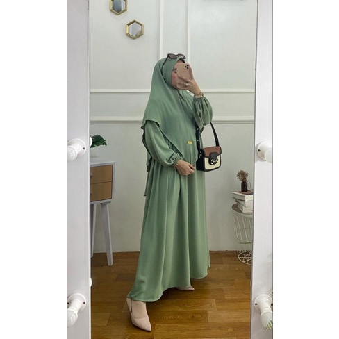 Alena Set Khimar#Air flow Crinckle#Busui#Gamis+Hijab