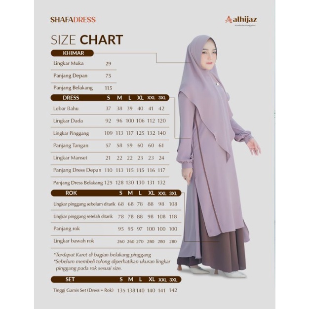 set tunik shafa dress set dari alhijaz