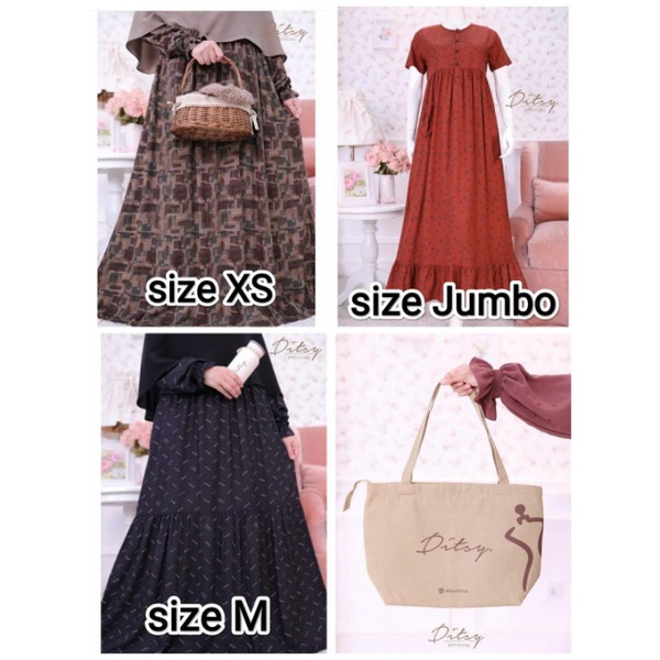 Daster Ditsy  IVOLA BROWN XS, CENA VINTAGE JB, TOTE BAG edisi April 2023
