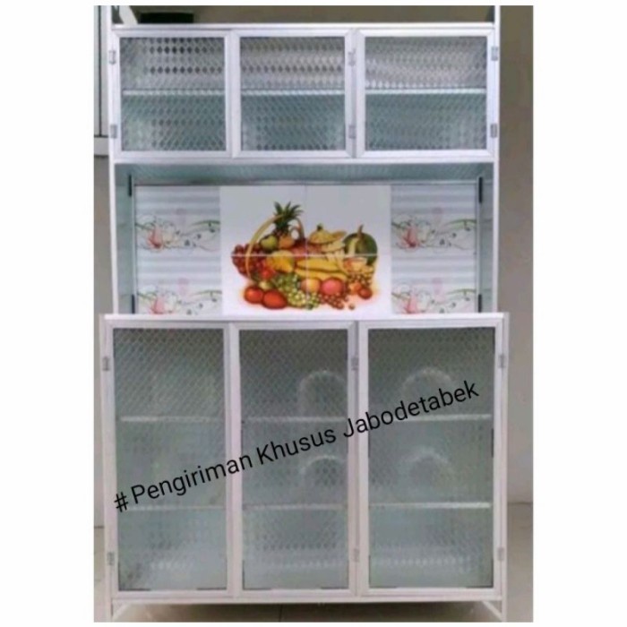 Terlaris Lemari Piring 3 Pintu Lemari Sayur Rak Piring 3 Pintu Alumunium